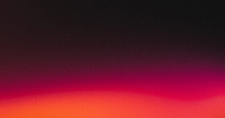 Dark red orange grainy gradient on black background, wide banner size, noise texture effect, copy space