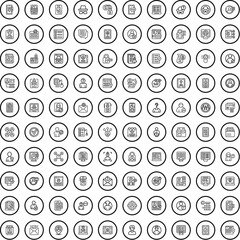 Poster - 100 account icons set. Outline illustration of 100 account icons vector set isolated on white background