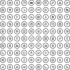 Aufkleber - 100 ambulance icons set. outline illustration of 100 ambulance icons vector set isolated on white ba