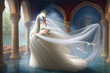 Fairytale wedding swan in elegant bridal gown