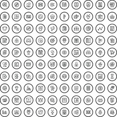 Sticker - 100 audience icons set. Outline illustration of 100 audience icons vector set isolated on white background