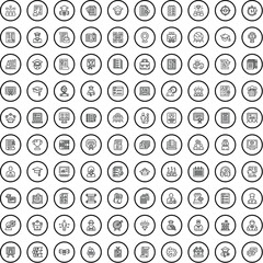Poster - 100 college icons set. Outline illustration of 100 college icons vector set isolated on white background