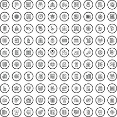 Poster - 100 company icons set. outline illustration of 100 company icons vector set isolated on white backgr