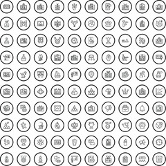 Poster - 100 conference icons set. outline illustration of 100 conference icons vector set isolated on white 
