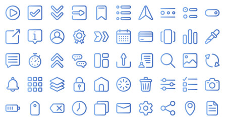 Poster - Basic user interface essential set. Gradient icon set. User interface symbols. Vector illustration
