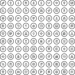Poster - 100 creative idea icons set. Outline illustration of 100 creative idea icons vector set isolated on white background