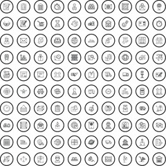 Poster - 100 delivery icons set. Outline illustration of 100 delivery icons vector set isolated on white background