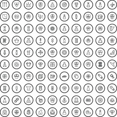 Poster - 100 dress icons set. outline illustration of 100 dress icons vector set isolated on white background