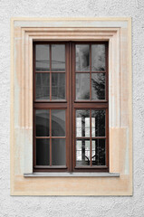 Wall Mural - view of old building with wooden window
