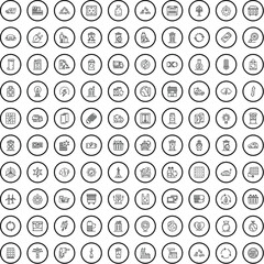 Poster - 100 ecology icons set. Outline illustration of 100 ecology icons vector set isolated on white background