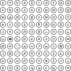 Canvas Print - 100 ecology icons set. Outline illustration of 100 ecology icons vector set isolated on white background