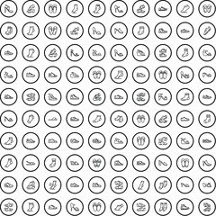 Poster - 100 footwear icons set. outline illustration of 100 footwear icons vector set isolated on white back
