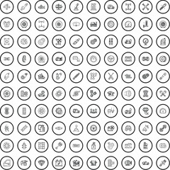 Poster - 100 garage icons set. Outline illustration of 100 garage icons vector set isolated on white background