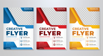 Wall Mural - set of business flyer template with minimalist layout and modern style use for promotion kit and pro