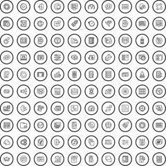 Canvas Print - 100 internet icons set. Outline illustration of 100 internet icons vector set isolated on white background