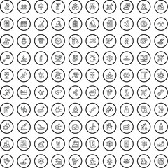 Poster - 100 laboratory icons set. outline illustration of 100 laboratory icons vector set isolated on white 