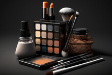 Accessories And Makeup And Beauty Kit Used Worldwide. Make-up Or Make-up, Make-up Consists Of Applying Products With A Cosmetic Effect, Beautifying Or Disguising Self-esteem.