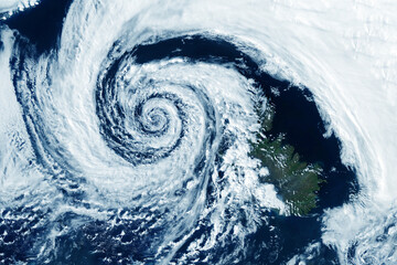 Hurricane from space. Elements of this image furnishing NASA.