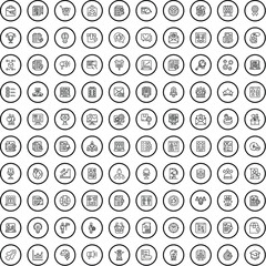 Poster - 100 portfolio icons set. Outline illustration of 100 portfolio icons vector set isolated on white background