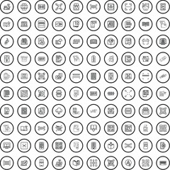 Poster - 100 reader icons set. Outline illustration of 100 reader icons vector set isolated on white background