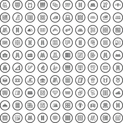 Poster - 100 renovation icons set. Outline illustration of 100 renovation icons vector set isolated on white background