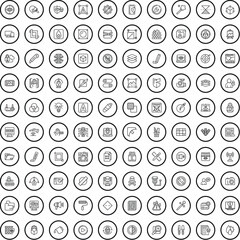 Poster - 100 software icons set. Outline illustration of 100 software icons vector set isolated on white background