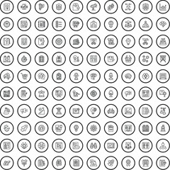 Poster - 100 startup icons set. Outline illustration of 100 startup icons vector set isolated on white background