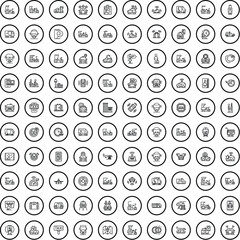 Poster - 100 taxi icons set. Outline illustration of 100 taxi icons vector set isolated on white background