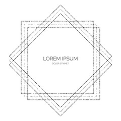 Poster - Geometric textured frame. Black stipple dots separator and divider. Rectangle dotted frame design. Vector background 