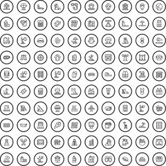 Poster - 100 water sport icons set. outline illustration of 100 water sport icons vector set isolated on whit