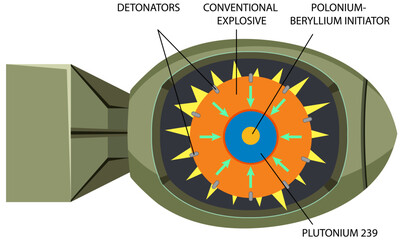 Wall Mural - Components Inside of Plutonium 239 Nuclear Fission Bomb