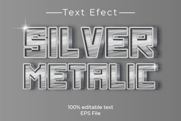 Editable silver metalic text effect