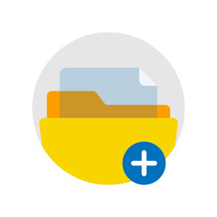 Aufkleber - Add new document file to folder button concept illustration flat design vector eps10. modern graphic element for landing page, empty state ui, infographic, icon