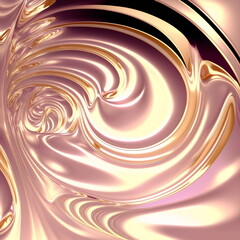 Wall Mural - swirly melted rose gold liquid background created with generative ai	