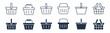 Shopping basket icons. Editable stroke. Vector graphic illustration. For website design, logo, app, template, ui, etc.