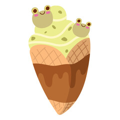 Sticker - matcha ice cream cartoon