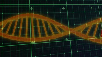 Poster - Animation of dna strand spinning over data processing and grid