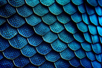 Blue Animal Scale Pattern - Generative Ai