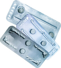 Wall Mural - Emergency contraceptive pills or morning-after pills isolated on transparent background. Emergency contraception to prevent pregnancy after unprotected sex. White tablet pill of high-dose hormone.