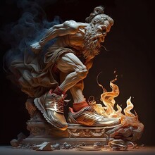 Sneakers Creative Design Concept With Ancient Statue Style, Gig "Generative AI"