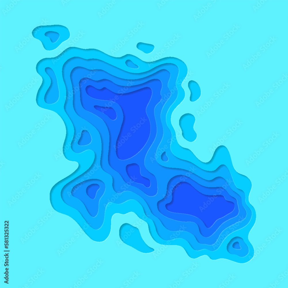 Vector de Stock Multi layers soft texture paper cut layers, topographic ...