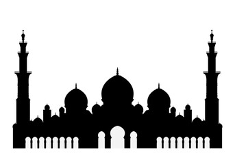 silhouette of the mosque
