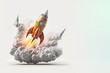 © Smart AI - Space rocket flying toward the clouds believable rocket icon Having a successful company concept, generative ai