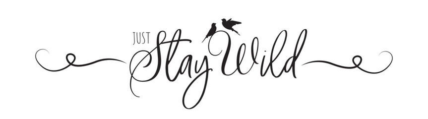 Wall Mural - Stay Wild. Positive quote isolated on white background. Typographical art design, vector.