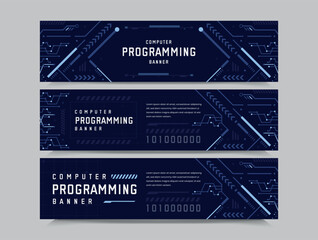 computer programming banner design, banner design for software, vector i