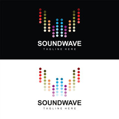 Wall Mural - Sound Wave Logo, And Sound Tone Vector Icon Template Music Brand Product