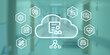 © sh99 - Grafik als Symbolbild für die elektronische Patientenakte als Header geeignet. Icons für Daten, Cloud, Arzt, Diagnose und medizinische Versorgung in Waben vor Hintergrundbild.