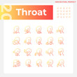 © IMG visuals icons - Throat pixel perfect gradient linear vector icons set. Diseases diagnosis and treatment. Awareness about sickness. Thin line contour symbol designs bundle. Isolated outline illustrations collection
