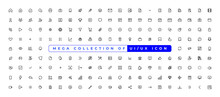 Mega Set Of Ui Ux Icon Set, User Interface Iconset Collection.