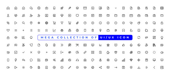 mega set of ui ux icon set, user interface iconset collection.